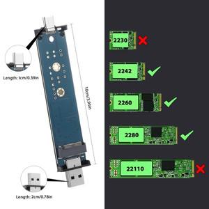 10Gbps USB A C SSD 인클로저 M2 케이스 박스 NGFF NVME SATA + 키 하드 드라이브 RTL9210B 용 외장형 디스