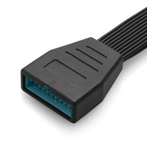 호환 20핀 USB 19Pin 마더보드용 RGEEK 로우 내부 프로파일 헤더 USB3 0 남성-여성 플랫 어댑터 케이블 미니