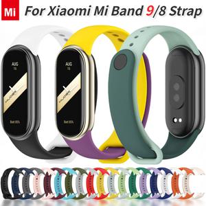 Xiaomi Mi Band 9 용 스포츠 실리콘 스트랩 Xiaomi Mi Band 89 손목 스트랩 Smartwatch 액세서리 용 NFC 교