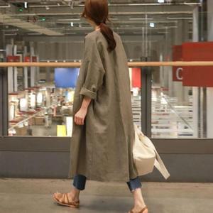 [오노마] ONM 심플 데일리 린넨 여성 캐주얼 바람막이 롱가디건