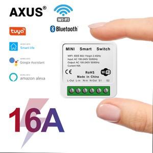 투야 스마트봇AXUS 16A Wifi 미니 스마트 스위치 무선 DIY 조명 2 웨이 제어 홈 Tuya 라이프 Alexa Alice G