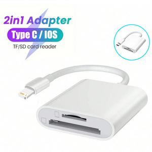 cf카드 메모리카드 Apple iPhone 15 14 12 13 11 Pro Max Xs XR USB C OTG 어댑터 iPad 용 2 In 1 SD TF 카