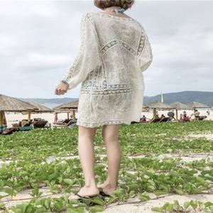 해변 카디건 로브 빅사이즈 에스닉 레이스 비치 여성 바캉스룩