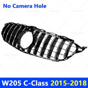 자동차 그릴망 튜닝 - W205 C 클래스 메르세데스 벤츠 호환 C180 C200 C250 C300 C400 GT 앞 범퍼 그릴 후