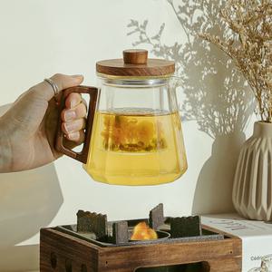 (무료배송) 티망 뚜껑 포함 내열유리 티포트 주전자 500ml		/티팟/