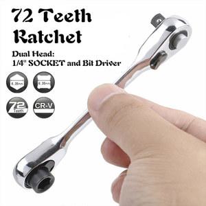 2IN1 듀얼 헤드 래칫 소켓 렌치 72 미니 육각 비트 드라이버 스크루 핸들 양방향 퀵 릴리스 스패너