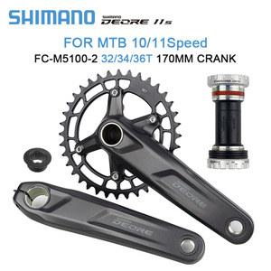 자전거 스프로킷 카세트 시마노 데오레 FC M5100 크랭크셋 1x11 스피드 MTB 34 36T 크랭크 WUZEI 체인링 BB MT501 MT500 BB52 세인트