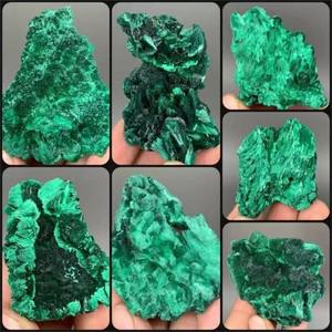 힐링소품,천연 원석천연 녹색 공작석 원시 돌 거친 크리스탈 Clastic Rock Cube Collectible 자갈 광물 표