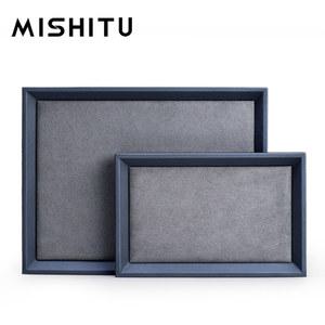 MISHITU PU 가죽 쥬얼리 디스플레이 트레이 보관 팔레트 목걸이 팔찌 반지 귀걸이 보관함