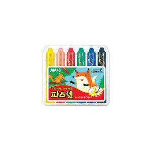 아모스 파스넷 6색 프리미엄 크레파스