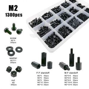 SSD나사 블랙 나일론 육각 스페이서 컬럼 스탠드오프 나사 너트 키트 박스 PCB 메인보드 M2m25m3m4 445개 6