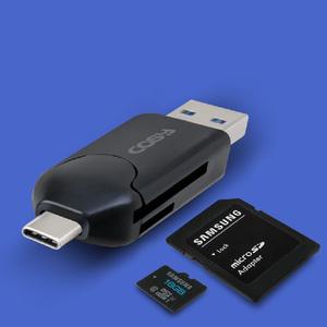 베이직 USB3.0 타입C OTG SD MicroSD카드 메모리 멀티 카드 리더기