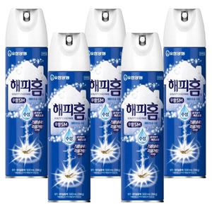 유한양행 해피홈 에어로솔 무향 500ml x 5개 모기약 살충제 킬라 파리 벌레 모기 약 퇴치 킬라