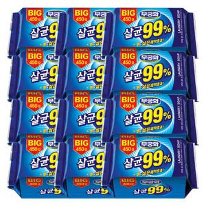 무궁화 Big 살균99% 세탁비누 450g X 12개