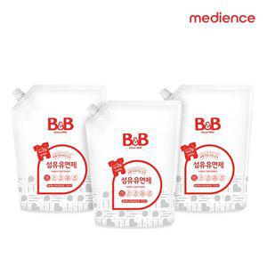 비앤비 아기 유아 섬유유연제 베르가못 1500ml 리필형 3개입+800ml 유연제 1입/50ml 유
