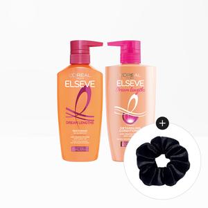 엘세브 드림랭스 2종 샴푸 400ml+컨디셔너 헤어팩 410ml)+스크런치 랜덤)