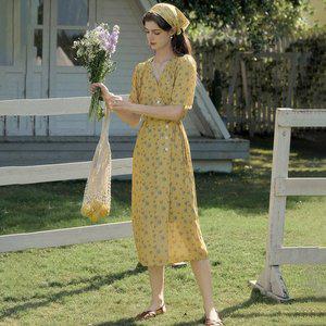 [심플레트로]SR_Picnic slim floral dress