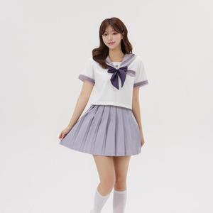 (대여)교복몰 교복 라이트퍼플 복고 반팔 세라복 청춘
