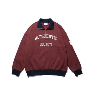 [기모] Authentic Zip-Up Sweat Shirt Burgundy
