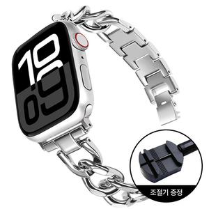 애플워치 슬림 체인 메탈 스트랩 10 9 8 7 6 5 4 SE 2 울트라 호환 시계줄 밴드