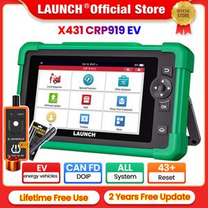 차량진단장비 LAUNCH X431 CRP919 EV 전기 자동차 진단 도구 CAN FD DOIP OBD OBD2 스캐너 모든 시스템 43
