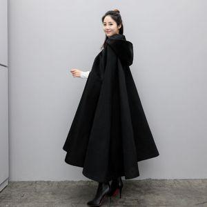 망토 코트 자켓 루즈핏 간절기 모직 후드 하프 재킷 겨울 숄 여성 오버핏