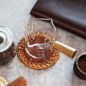 홈카페 핸드드립 시타 우드핸들 눈금계량샷잔 100ml커피머신 COFFEE 로스팅 원두 분쇄 서버 드리퍼 에스프