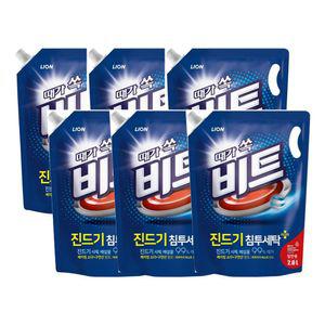 리필용 LION 6개입 리필 일반용 비트 2L 코리아 일반 통돌이 액체 세탁 때가쏙비트 파우치 라이온 세제