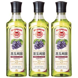 사조 해표 포도씨유 500ml x 3개 / 식용유 유지류 오일 기름