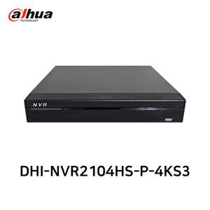 다후아 DHI-NVR2104HS-P-4KS3 4채널 IP네트워크 POE NVR CCTV녹화기 최대12MP지원