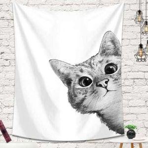 패브릭 월 데코 빼꼼고양이 가림막 (특대) 150X20