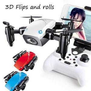 무선 헬기 가 달린 S9 미니 RC 드론 HD 카메라 없음 접이식 RTF 쿼드콥터 고도 유지 원 키 리턴 헬리콥터