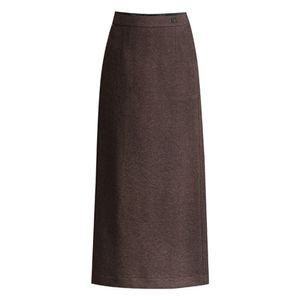 여성 세련도도녀 정장 스커트 추동 롱 일자 하이웨스트 힙이 울 모직 OOTD4
