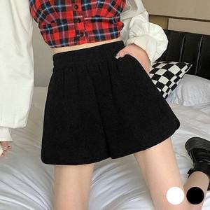 살짝 허리밴딩 골덴 반바지 여성 편안한 옆트임