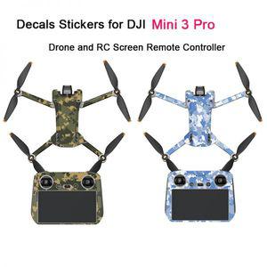입문용 농업용 드론 DJI 미니 3 프로용 방수 PVC 데칼 스티커 바디 스킨 암 RC 스크린 원격 제어 보호 필름