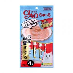 x (14g (고양이 4p) 이나바 간식) (헤어볼 츄루 참치) 챠오