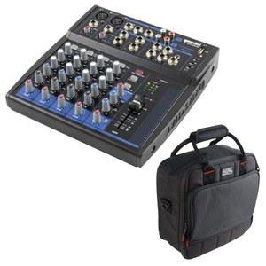 제미니 사운드 GEM-08USB - 게이터 케이스가 포함된 8채널 블루투스 오디오 믹서 번들 G-MIXERBAG-1212 패딩 나일론 믹서 /장비 가방