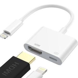 라이트닝 투 HDMI 어댑터 [애플제품 호환 MFI 인증] TV에서 IPHONE과 호환되는 충전 포트가 있는 디지털 AV 어댑터 1080P 동기화 화면 케이블 /프로젝터 /모니터 POWER LOGIC 필요 없음