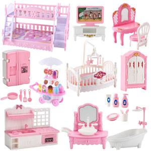 1 12 Dollhouse Ice Cream Truck Baby Bed Simulation Miniature Scene Display Dessert Car 벙커침대 Bathroom Kitchen Toy For Girl