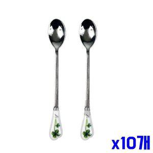 2P 디저트스푼 손님용스푼 x10개 티스푼 클로버 15cm (WFGTTKD)