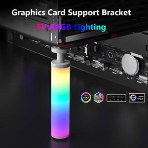 5V 3Pin ARGB 그래픽 카드 브레이스 GPU 지원 브래킷 조정 가능한 텔레스코픽 로터리 나사 알루미늄 합금