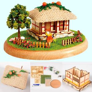 영공방 초가집 미니하우스 디오라마 나무모형 만들기 목재 입체퍼즐 조립 DIY YM983
