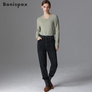 [보니스팍스][보니스팍스(Bonispax)] 허리절개 세미 배기 데님 팬츠 (택가격 99000원)