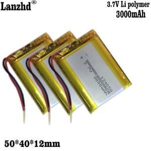3.7 볼트 3000 mAh 충전식 폴리머 리튬 Lipo 배터리 124050 서미스터 2 와이어 GPS 보조베터리 전자 책 패
