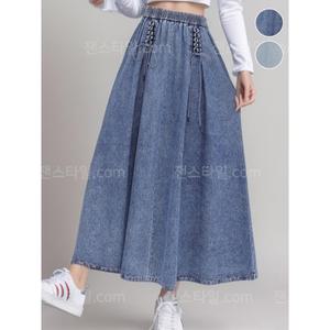 [리빌모아]여자 A라인 밴딩 데님 청치마 롱 스커트 DMESW-SKA-STS14335303