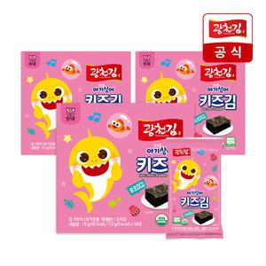 [광천김] 핑크퐁 무조미 오가닉 키즈김 10봉x3팩 총30봉