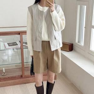 여성 더블포켓 캐쥬얼 조끼 나일론 코디 조끼