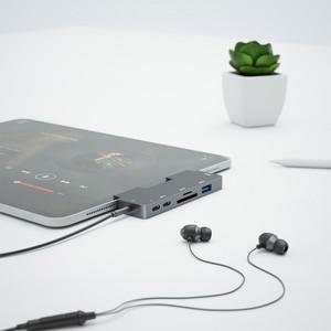 USB C 허브 3.1 PD 충전 TF/SD 카드 리더 HDMI 이어폰 잭 데이터 아이패드 프로 맥북 에어용