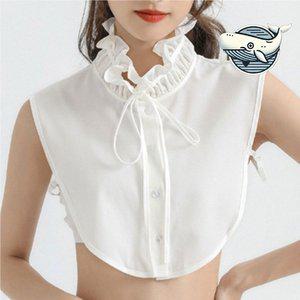 여성용 러플넥 페이크카라 이너블라우스 리본 (WFH1D0O)