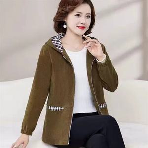 바람막이 봄 여름 경량 점퍼 잠바 자켓 재킷 여성 더블 데크 안감 후드 숏 엄마 코트 루즈한 라지 사이즈